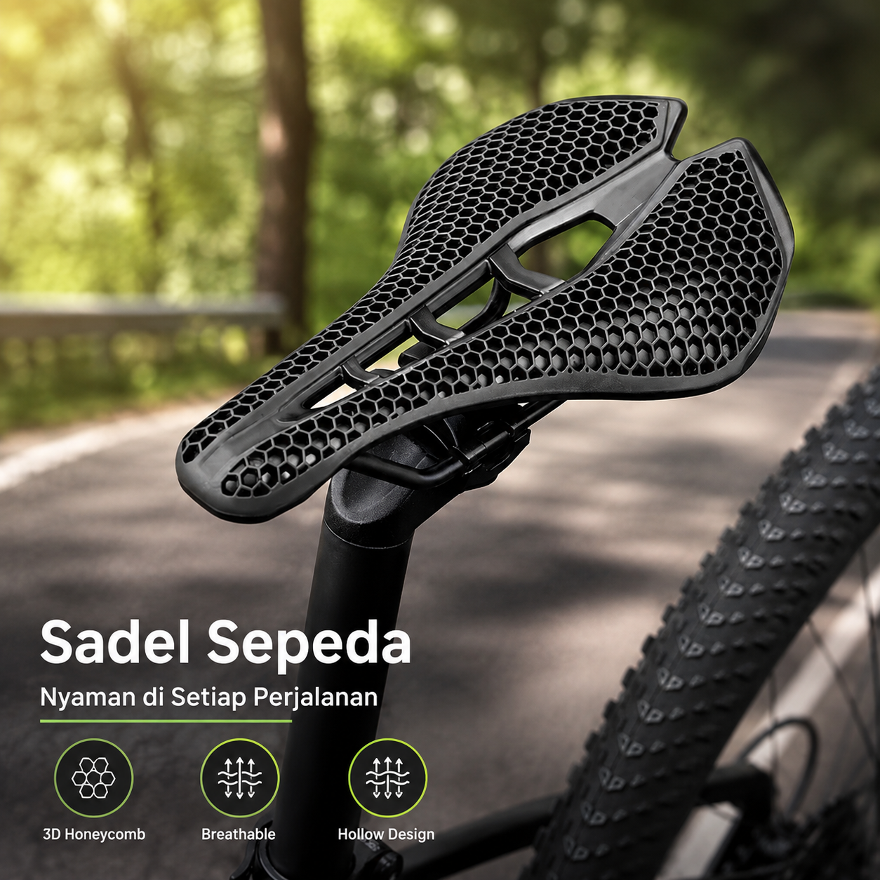 BENGGUO Jok Sadel Sepeda Bike Saddle 3D Honeycomb Breathable Hollow - FX70