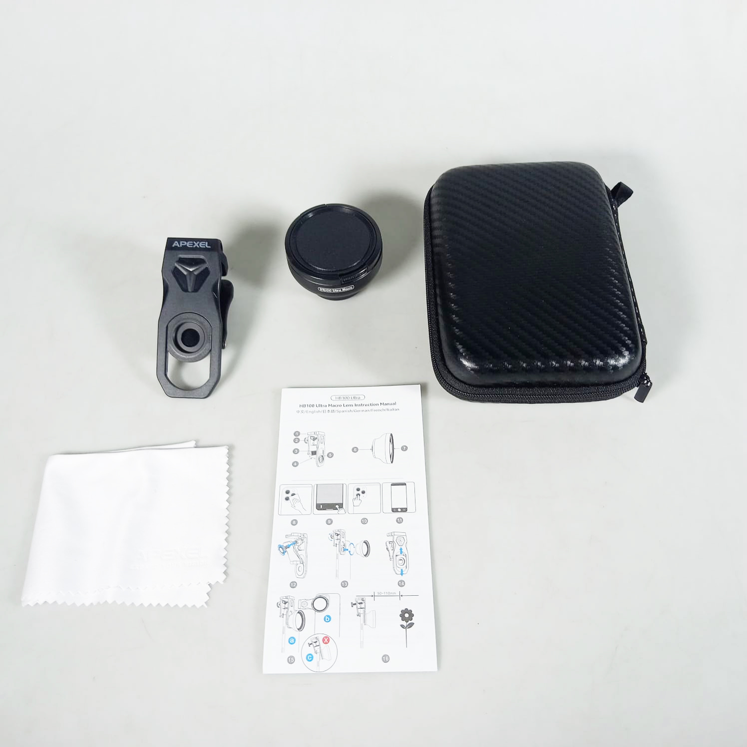 Gambar produk APEXEL Lensa Kamera HP Macro Lens 100mm Universal HD with Clip - APL-HB100U - 8