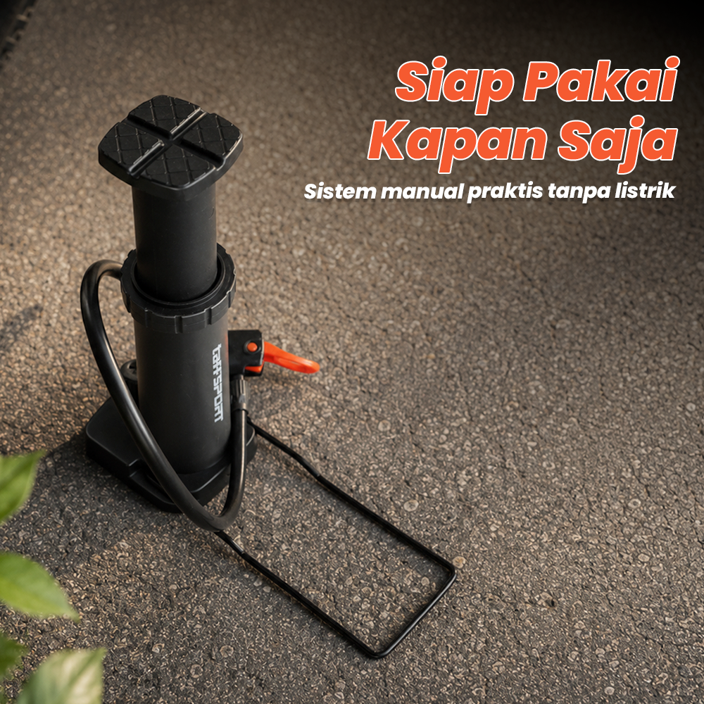 Gambar produk TaffSPORT Pompa Angin Sepeda Serbaguna Portable Pump 120 PSI - PM40 - 2