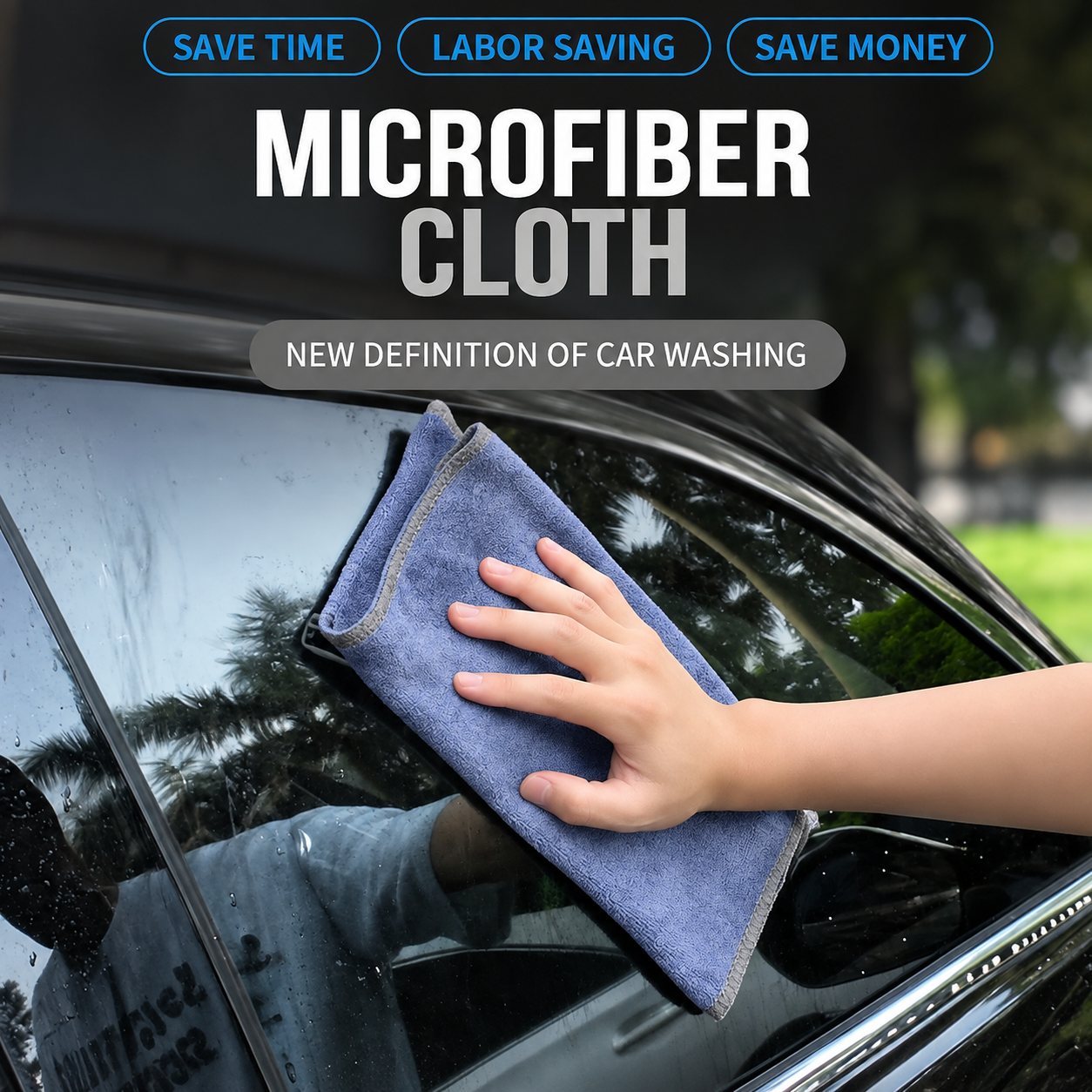 Gambar produk TaffHOME Kain Lap Microfiber Mobil High Absorption 80 GSM 35x75cm - H-40 - Utama