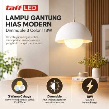 TaffLED Lampu Gantung Hias Pendant Light Dimmable 3 Color 18W - HL27