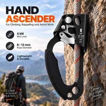 Gambar produk TaffSPORT Jumar Tangan Panjat Tebing Hand Ascender Rock Climbing 4 kN Left Hand - TP2