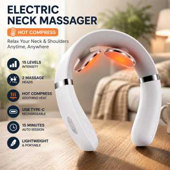 Pu Alat Pijat Leher Elektrik Terapi Bahu 15 Level Neck Massager 300mAh - F2