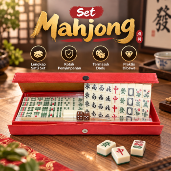 Gambar produk MOJIA Mahjong Set Portable 144 Tile Melamine with Dice Tile Rules - 31BE