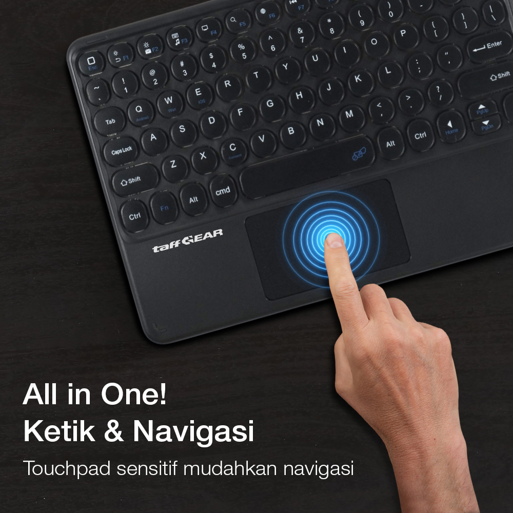 Gambar produk TaffGEAR Keyboard Wireless Mini Bluetooth 3.0 Touchpad Silent Click - GD433 - 3