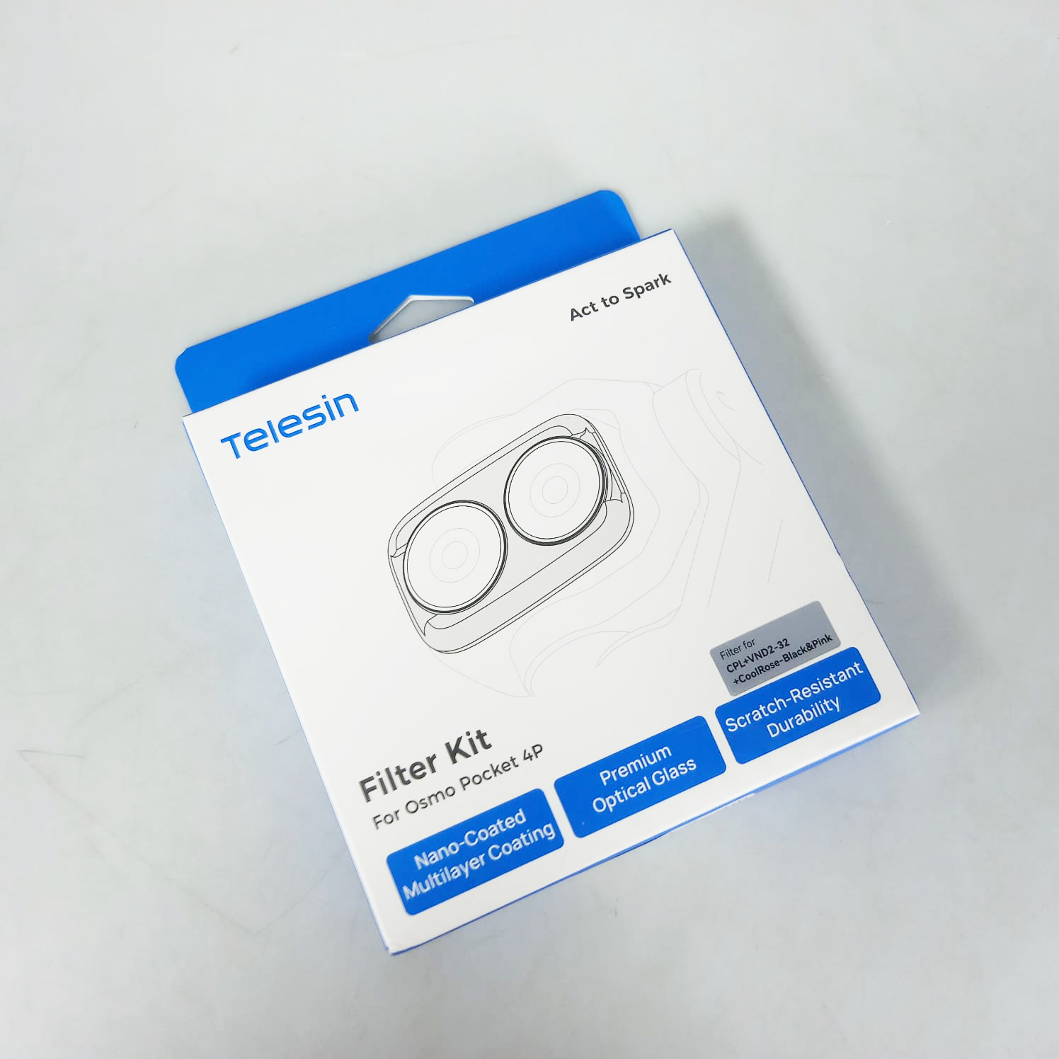Gambar produk TELESIN Lens Camera Filter DJI Osmo Pocket 4 Pro CPL VND Cool Rose - S5-FLT-86-TDJ - Kemasan