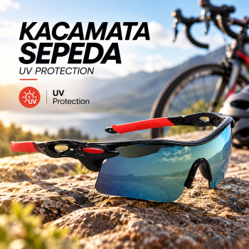 OULAIOU Kacamata Sepeda Lensa Mercury UV Protection Cycling Sunglasses - 9181