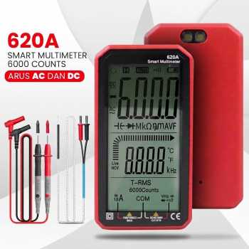 JUNEJOUR Multimeter Digital Avometer Multitester AC/DC NCV 600V 10A - Red