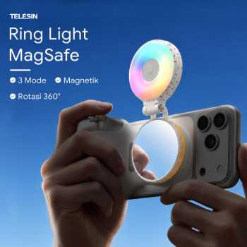 TELESIN Lampu Ring Light MagSafe 3in1 LED RGB 7000K 500mAh - P5-BGD-18