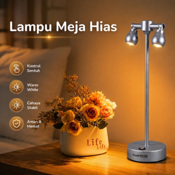 TaffLED Lampu Meja Hias Touch Lamp Dual Head Warm White 1200mAh - TW70
