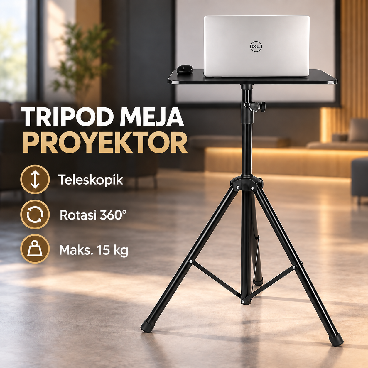Gambar produk TaffSTUDIO Stand Meja Proyektor Tripod Telescopic Adjustable 360 - SPS-502M - Utama