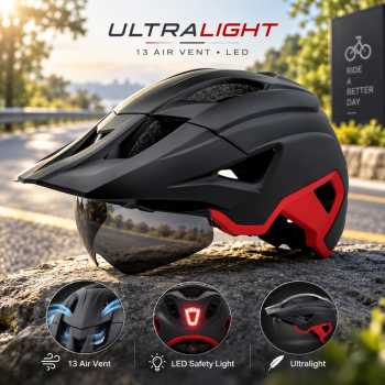 VICTGAL Helm Sepeda Road Bike Ultralight Sun Visor 13 Air Vent LED - HT-30