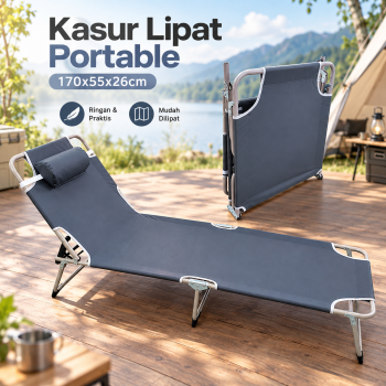 Saintbo Kasur Lipat Adjustable Portable Folding Escort Bed 170x55x26cm - G011