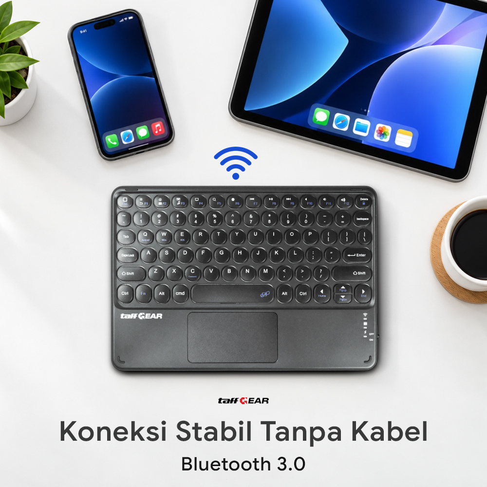 Gambar produk TaffGEAR Keyboard Wireless Mini Bluetooth 3.0 Touchpad Silent Click - GD433 - 1