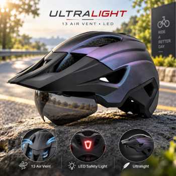 VICTGAL Helm Sepeda Road Bike Ultralight Sun Visor 13 Air Vent LED - HT-30