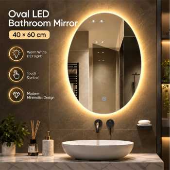 Gambar produk Ac Cermin Aesthetic Kapsul Dinding LED Makeup Wall Mirror Bathroom 12W 40x60cm - 1065
