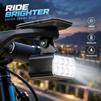 CYCLANY Lampu Depan Sepeda LED Waterproof Rechargeable 1800 Lumens - CYC-1800