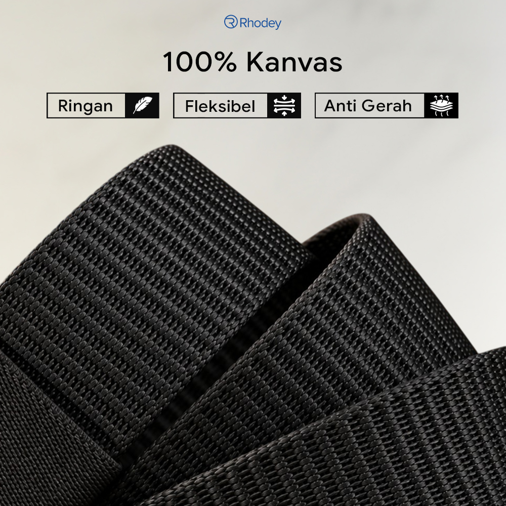 Gambar produk Rhodey Gesper Tali Ikat Pinggang Pria Canvas Stylish Buckle Belt 120cm - MU071 - 2