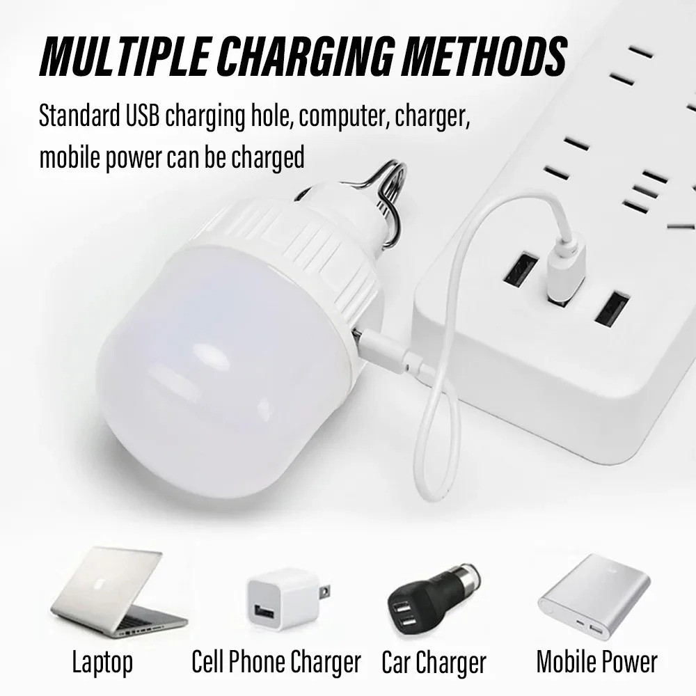 Gambar produk TaffLED Lampu Camping Tenda Gantung Rechargeable Cool White 6000K 80W 3600mAh - LB180 - 3