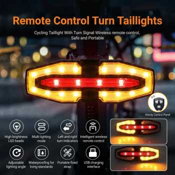 DEDEMON Lampu Belakang Sepeda LED Rechargeable Sein Tail Light IPX6 - PG-0494