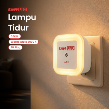 TaffLED Lampu Tidur Minimalis EU Plug Sensor Cahaya Warm White 0.5W - L200