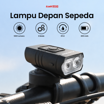 Gambar produk TaffLED Lampu Depan Sepeda LED Waterproof Rechargeable 1000 Lumens - BK60