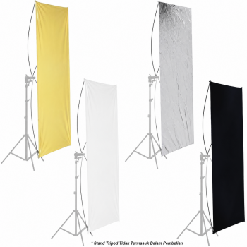 Gambar produk LIFER Reflektor Cahaya Fotografi Studio 4in1 Stand 90x180cm - BDL-10