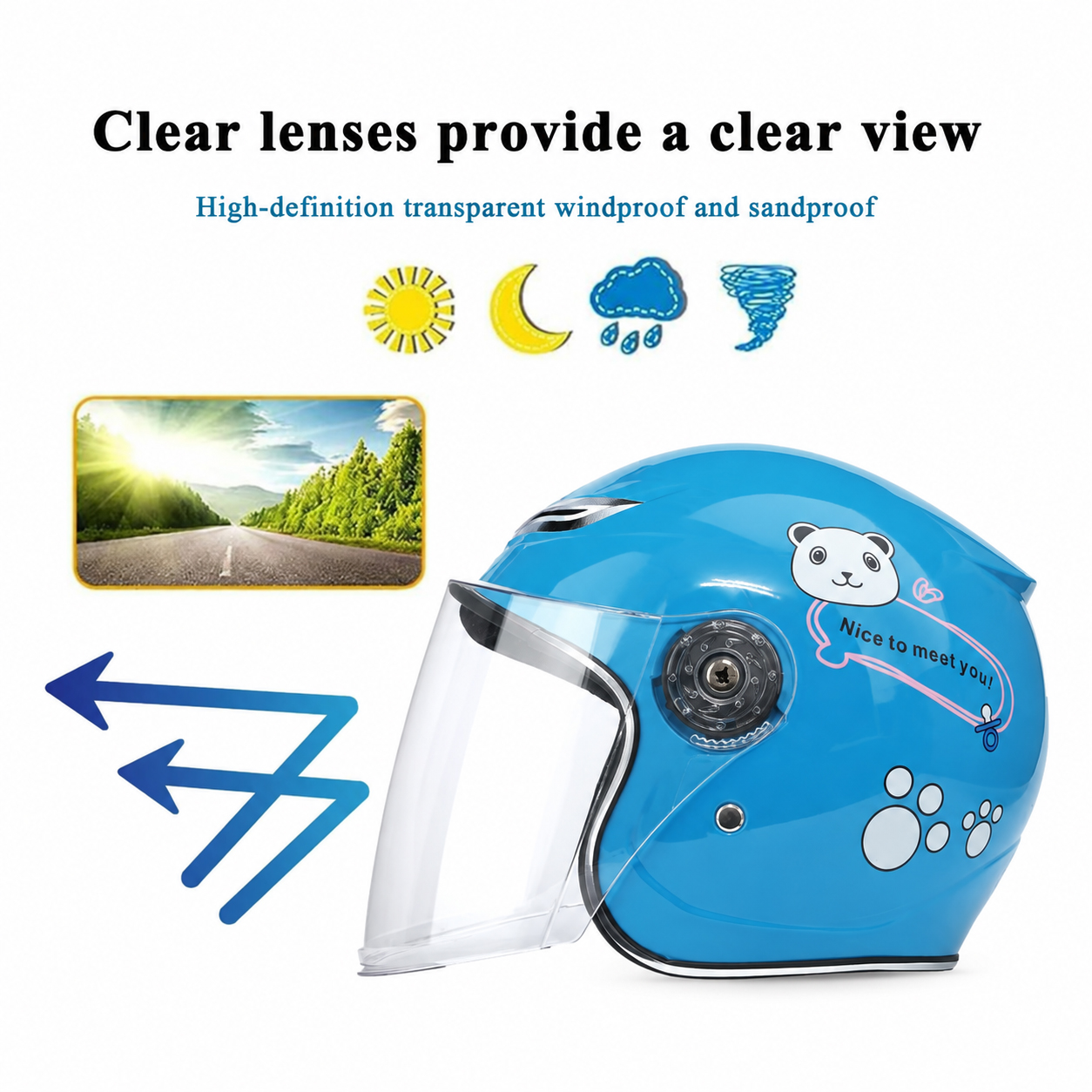 Gambar produk Nuoman Helm Sepeda Anak Half Face Sport Long Visor Kids Helmet - 523 - 1