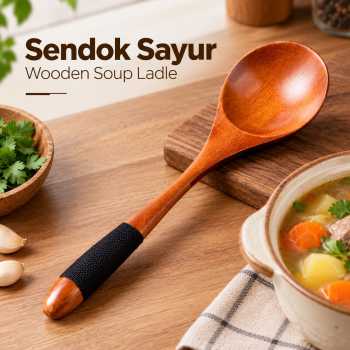Gambar produk Novelty Sendok Sayur Centong Sup Soup Laddle Wooden Spoon - RR-20