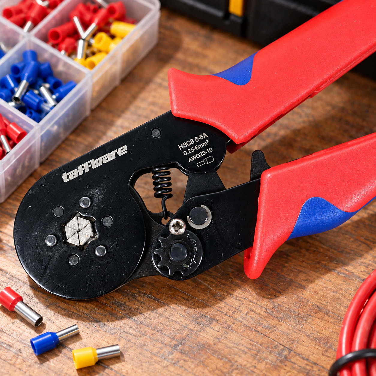 Gambar produk Taffware Tang Wire Crimp Tool Self Adjust Crimping 0.25-6mm2 AWG23-10 - HSC8 6-6A - 2