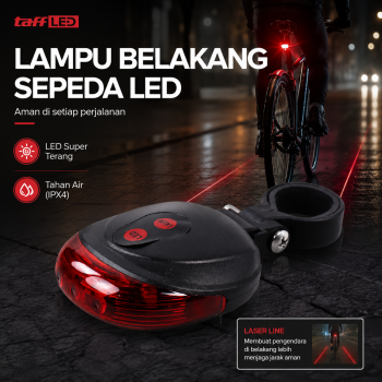 Gambar produk TaffLED Lampu Belakang Sepeda Tail Light Laser LED Waterproof 1 PCS - DW-681