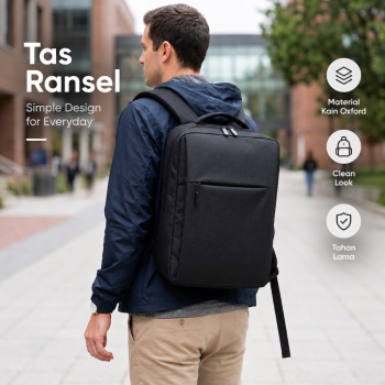 Litthing Tas Ransel Laptop Kerja Office Backpack Minimalist Oxford - KC40