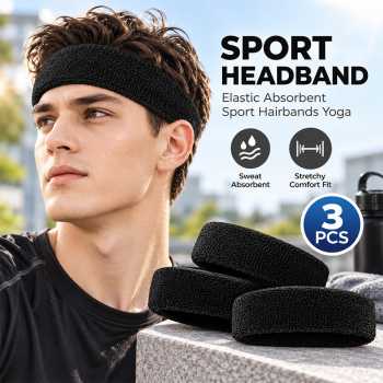 NONS Bandana Headband Olahraga Elastic Sport Hairbands Yoga 3 PCS - A88