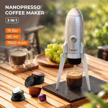 iCafilas Capadeli Nanopresso Coffee Maker 3in1 19 Bar for Nespresso - ME2409 - Gray