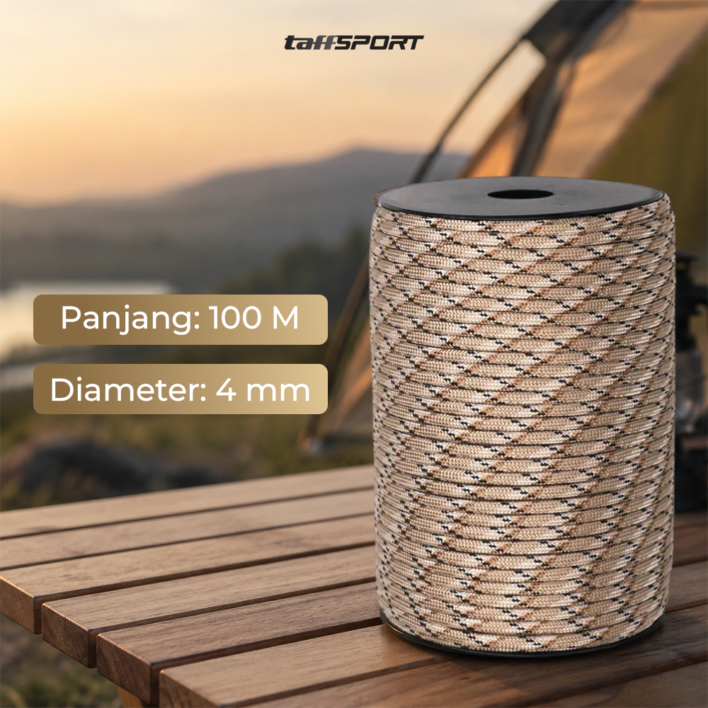 Gambar produk TaffSPORT Tali Tenda Paracord Rope Tent Camp 7 Core 4mm 100M - SH139 - 8
