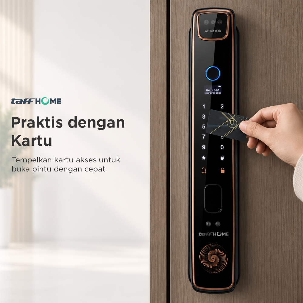Gambar produk TaffHOME Smart Door Lock Fingerprint Face Recognition Password - 5S - 4
