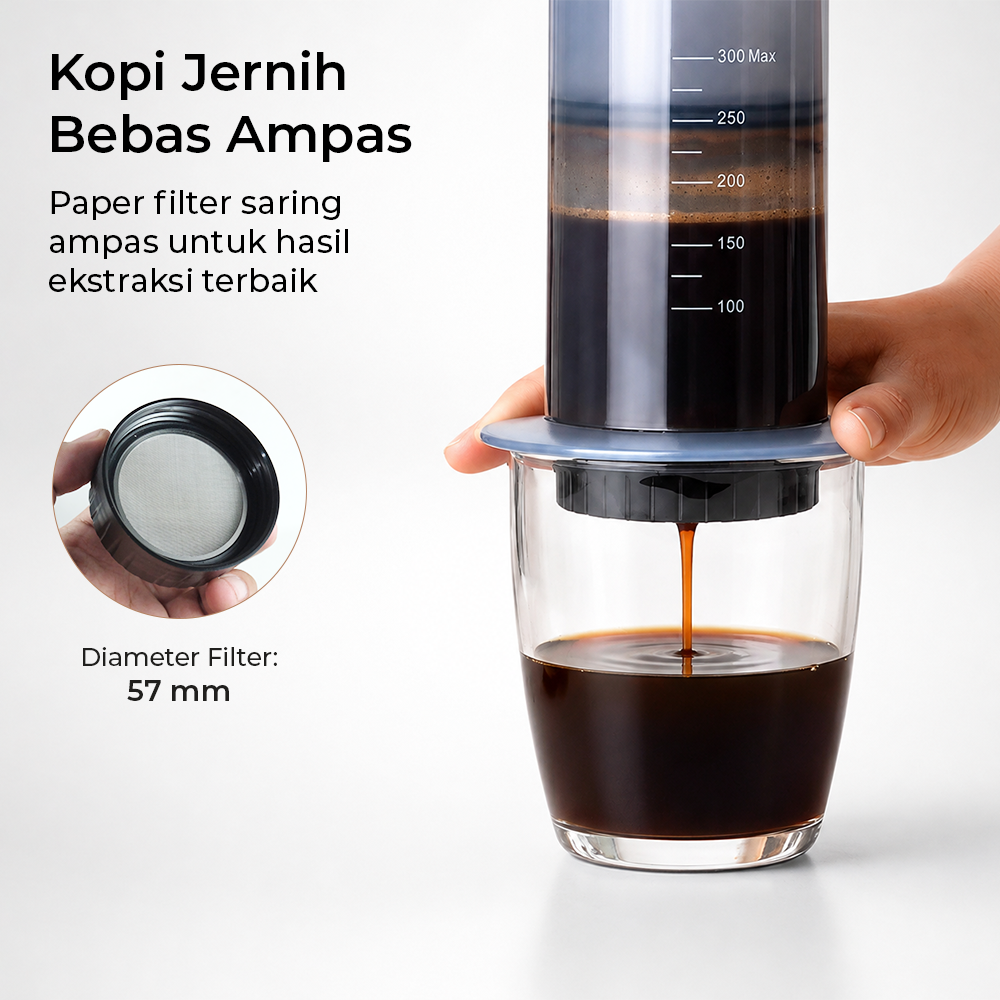 Gambar produk iCafilas Coffee Maker Manual Hand Press Espresso 300ml - 4
