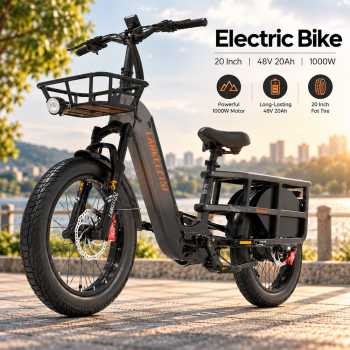 Lankeleisi Sepeda Listrik Fat Cargo Tire 20 Inch E-Bike 48V 20Ah 1000W - Wombat-1