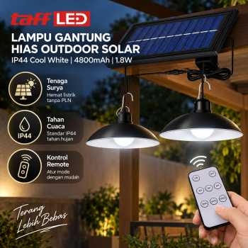 Gambar produk TaffLED Lampu Gantung Hias Outdoor Solar IP44 Cool White 4800mAh 1.8W - KJ192