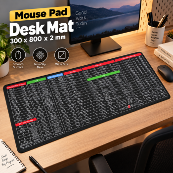 TaffGEAR Mouse Pad XL Anti Slip Keyboard Shortcut Desk Mat - MOS002