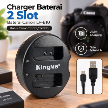KingMa Charger Baterai Kamera Canon LP-E10 Dual Slot untuk 1100D 1200D - LP-E10