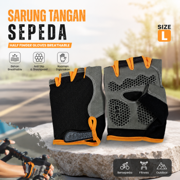 HUWAI Sarung Tangan Sepeda Gym Half Finger Gloves Breathable - TS-20