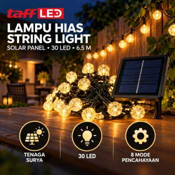 Gambar produk TaffLED Lampu Hias String Light Tumblr Outdoor Solar Panel 30 LED 6.5M - 896