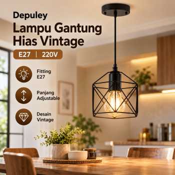 Depuley Fitting Lampu Gantung Hias Vintage Adjustable E27 220V - DE27