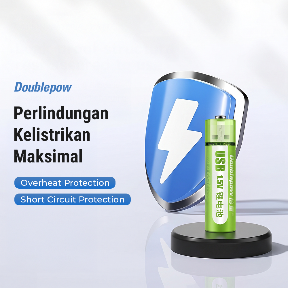 Gambar produk Doublepow Baterai Isi Ulang AA Li-Ion Button Top 1400mWh 1.5V 1 PCS - 7