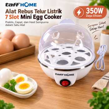 TaffHOME Alat Rebus Telur Listrik 7 Slot Mini Egg Cooker 350W - BN-10