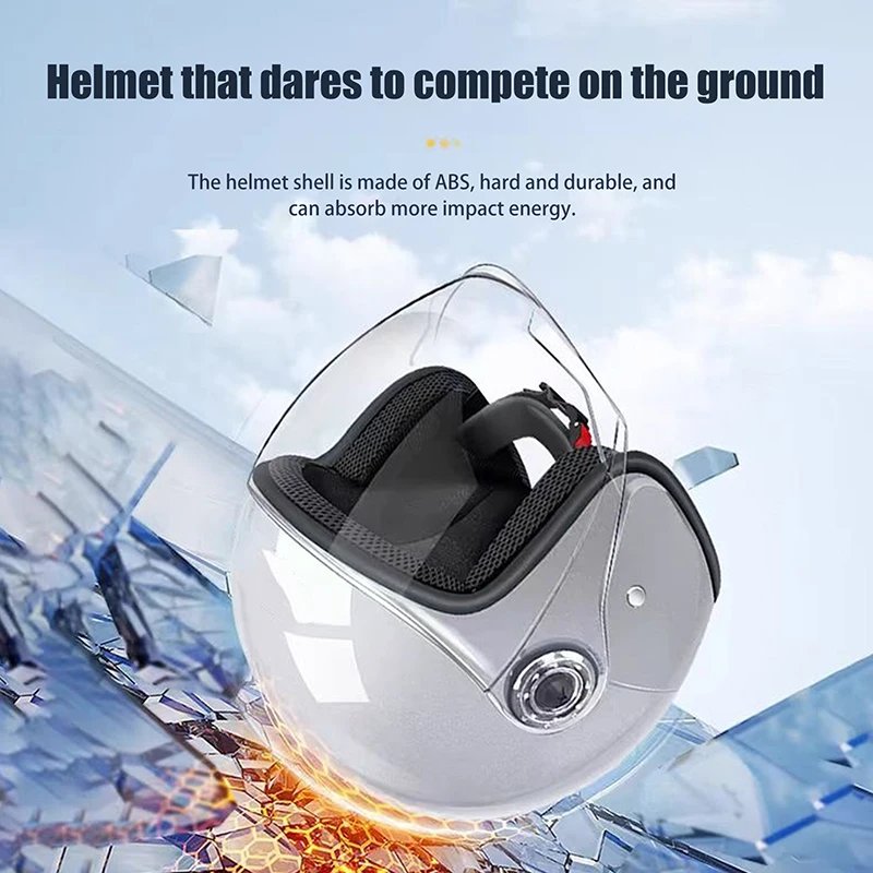 Gambar produk Heabety Helm Skuter Half Face Sport Anti Fog Visor Motocycle Helmet - A560 - 1