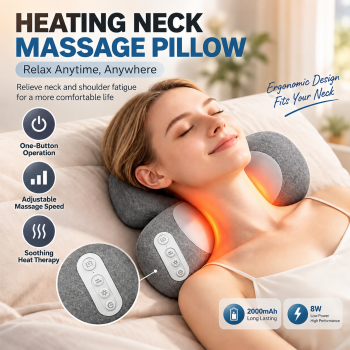 Huie Bantal Pijat Leher Heating Neck Shoulder Massage 8W 2000mAh - YL-T02