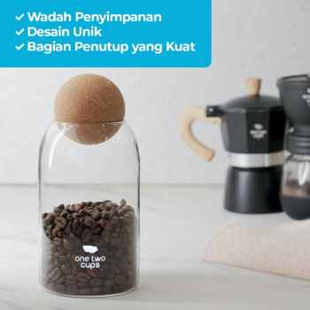 Gambar produk One Two Cups Toples Kaca Penyimpanan Makanan Cork Seal Storage Jar 800ml - E1 - 2