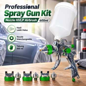 Gambar produk BENT Professional Spray Gun Kit Nozzle HVLP Airbrush 600ml - H-2008